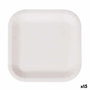 Set de Platos Algon Desechables Blanco Cartón Cuadrado 26 cm (15 Unidades)