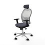 PIQUERAS Y CRESPO Silla de oficina Jorquera con mecanismo Sincro, Gris y Blanco