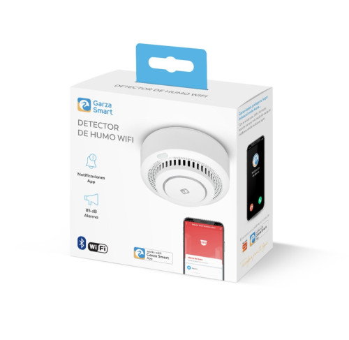 Garza 401345C Detector de Humos Smart Wifi con Alarma en Tiempo Real y Fácil Instalación Garza 401345C Detector de Humos Smart Wifi con Alarma en Tiempo Real y Fácil Instalación