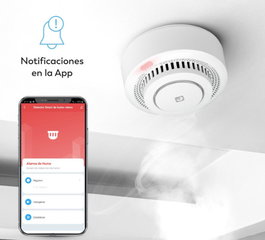 Garza 401345C Detector de Humos Smart Wifi con Alarma en Tiempo Real y Fácil Instalación