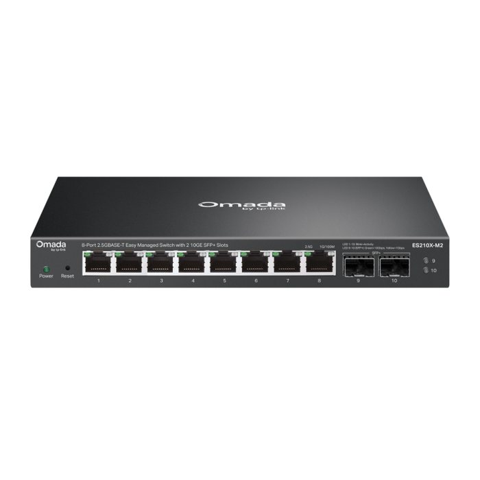 TP-Link ES210X-M2 Switch Gestionado 2.5G Ethernet 8 Puertos Montaje Pared/Escritorio Negro