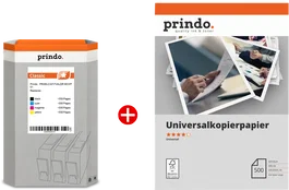 Prindo Value Pack Cartuchos Compatibles Negro, Cian, Magenta, Amarillo y Blanco