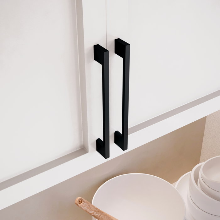Emuca Lote de 5 tiradores para mueble Paiporta, L192mm, intereje 160mm, Zamak, Pintado negro Emuca Lote de 5 tiradores para mueble Paiporta, L192mm, intereje 160mm, Zamak, Pintado negro
