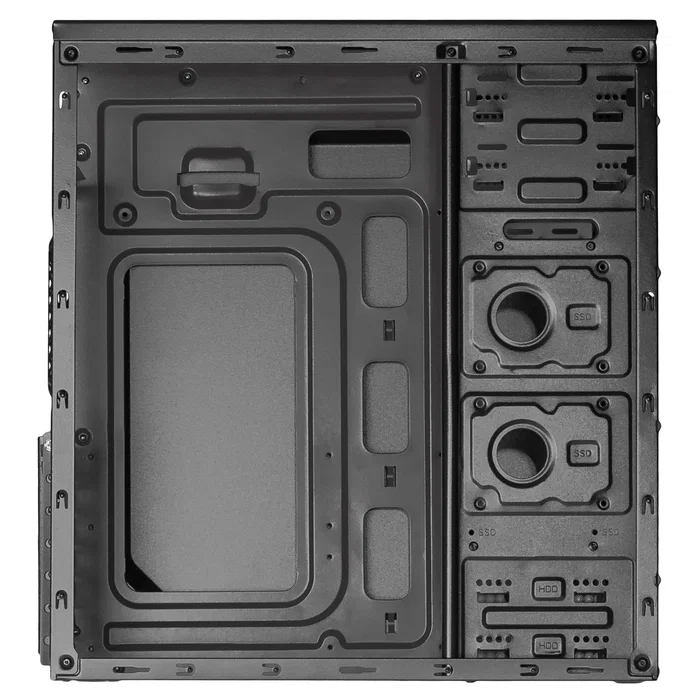 Akyga AK995BK Caja PC Midi Tower Negro, Compatible con ATX/microATX/Mini-ITX, 2 Puertos USB 2.0, Gestión de Cables, Sin Fuente de Alimentación