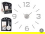 Giftdecor Reloj Pegatina 60 cm Satinado Plata Adhesivo Decorativo (Set de 12)