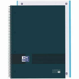 Oxford Europeanbook 1 Write&Erase Cuaderno A4+ 80 Hojas, 5x5 mm, Microperforado, Tapa Extradura Azul Petróleo (Set de 5) (Set de 5)