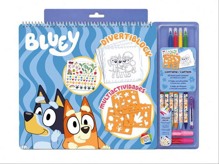 Cefa Juego para Colorear Divertiblock Multiactividades Bluey con plantillas para pintar Cefa Juego para Colorear Divertiblock Multiactividades Bluey con plantillas para pintar
