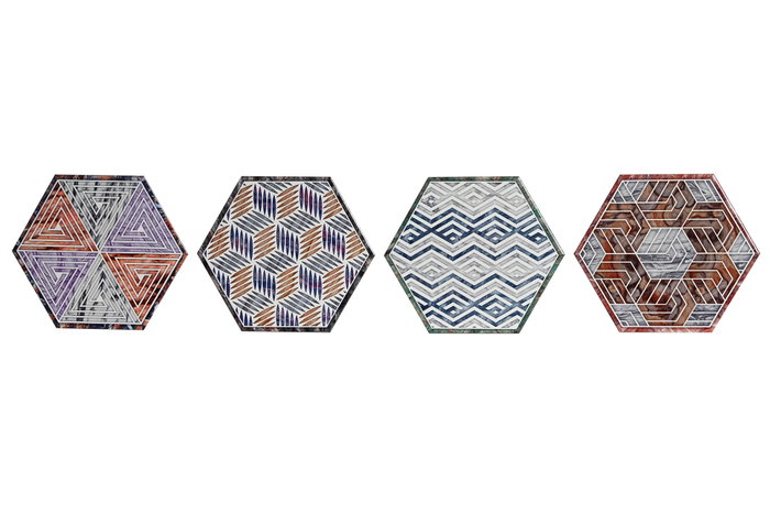 DKD Home Decor Salvamanteles Geométrico Multicolor 4 Unidades DKD Home Decor Salvamanteles Geométrico Multicolor 4 Unidades
