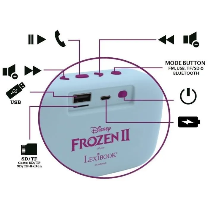 Lexibook Altavoz Bluetooth Portátil Frozen II Inalámbrico Lexibook Altavoz Bluetooth Portátil Frozen II Inalámbrico