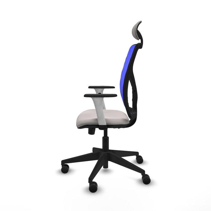 PIQUERAS Y CRESPO Silla de oficina Motilla Blanco y Azul con mecanismo Sincro/Traslack