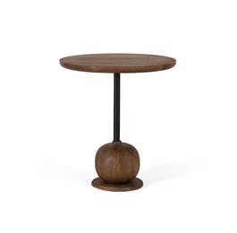 GINER Y COLOMER Mesa Auxiliar Circular de Madera de Mango Avellana