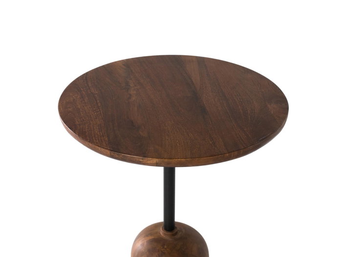 GINER Y COLOMER Mesa Auxiliar Circular de Madera de Mango Avellana