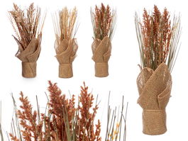 Ibergarden Ramillete Saco Ramas Envejecidos Surtidos Plástico y Rafia 15x35x15 cm (Set de 6)