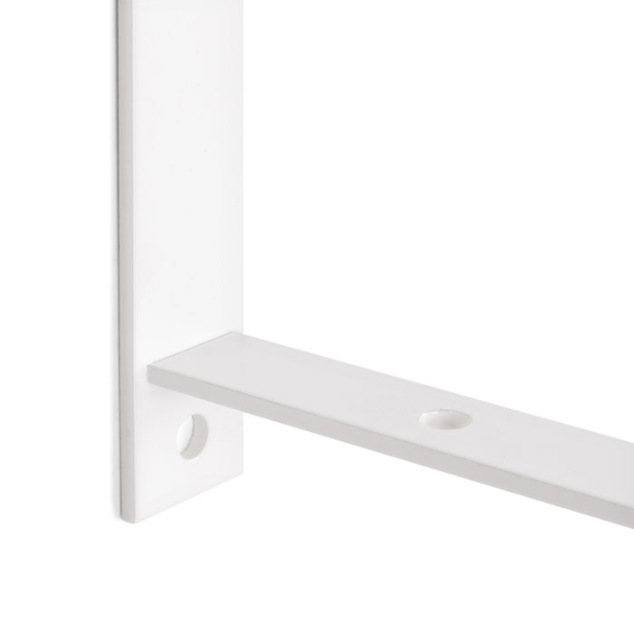 Emuca Juego de soportes para estante de madera Shelf con forma triangular, Acero, Pintado blanco Emuca Juego de soportes para estante de madera Shelf con forma triangular, Acero, Pintado blanco