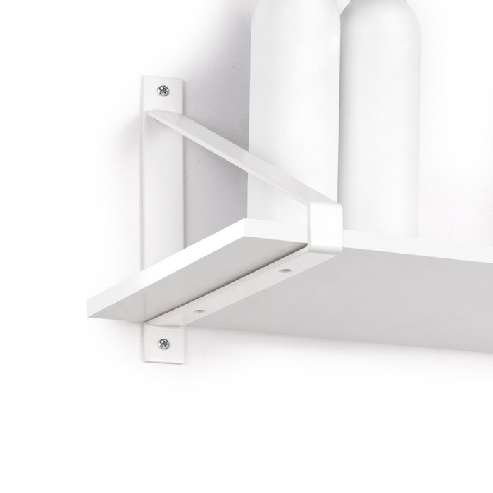 Emuca Juego de soportes para estante de madera Shelf con forma triangular, Acero, Pintado blanco Emuca Juego de soportes para estante de madera Shelf con forma triangular, Acero, Pintado blanco