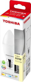 TOSHIBA Bombilla LED ECOFLARE C35 E14 5.9W 4000K, Color Blanco Neutro, Rosca Pequena, Alta Eficiencia