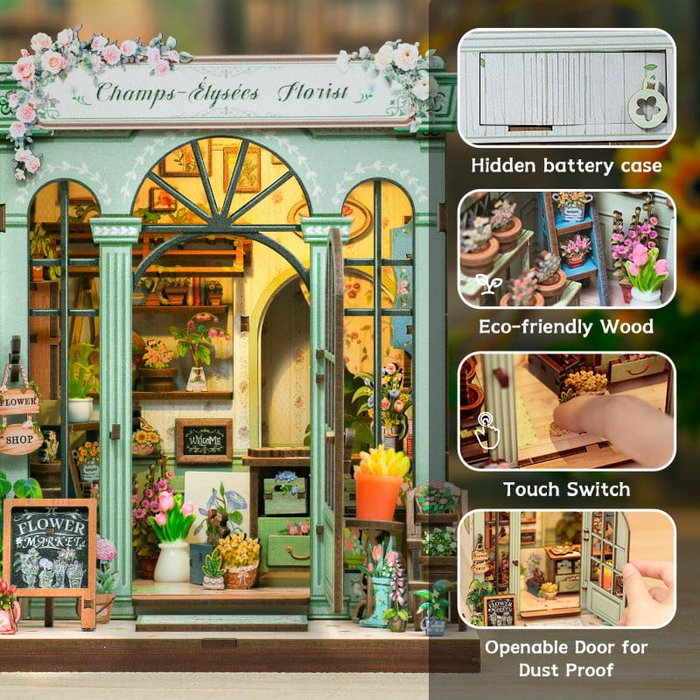 Maqueta Model Kit Miniature House Champs-Élysées Florist 18 x 16 cm Maqueta Model Kit Miniature House Champs-Élysées Florist 18 x 16 cm