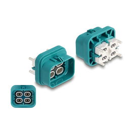 DeLOCK 90329 Conector Hembra HDMTD 100Ω con Protección IP67/IP69K para PCB - Color Aguamarina