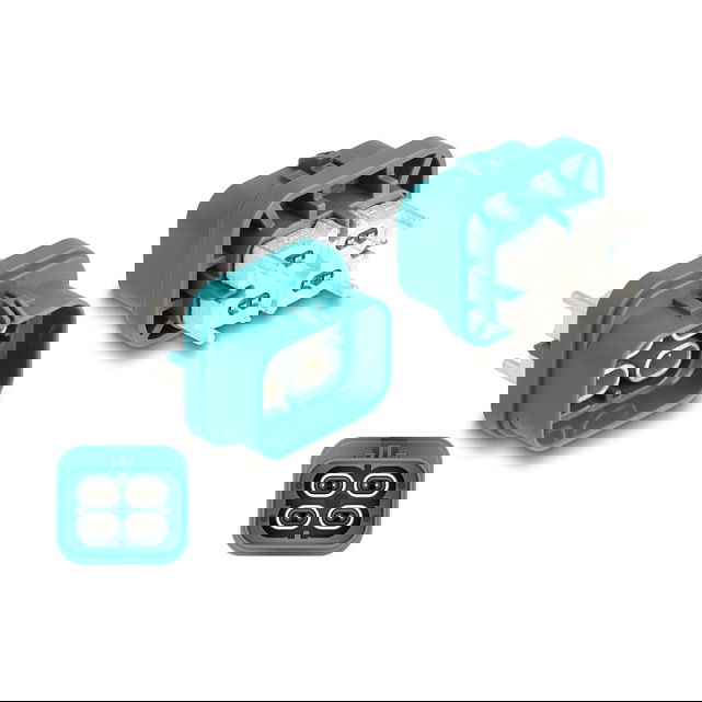 DeLOCK 90329 Conector Hembra HDMTD 100Ω con Protección IP67/IP69K para PCB - Color Aguamarina DeLOCK 90329 Conector Hembra HDMTD 100Ω con Protección IP67/IP69K para PCB - Color Aguamarina