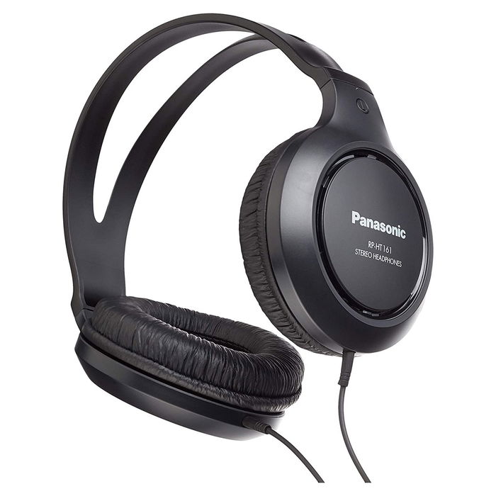 Panasonic Auriculares Diadema Circumaural Alámbricos RP-HT161, Negro, Respuesta en Frecuencia 10-27000 Hz, 32 Ohm, 130 g, Conector 3.5 mm