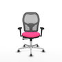 PIQUERAS Y CRESPO Silla de oficina Jorquera Rosa y Gris con Mecanismo Sincro/Traslack