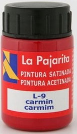 LA PAJARITA Pack de 6 botes de pintura satinada carmín base látex