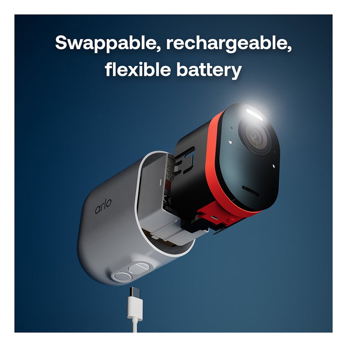 ARLO Ultra 3 Cámara de Seguridad Exterior 4K (Pack 4 Cámaras) + Panel Solar, Inalámbrica con Visión Nocturna, IP65, 8 MP, Compatible con Alexa/Google Assistant