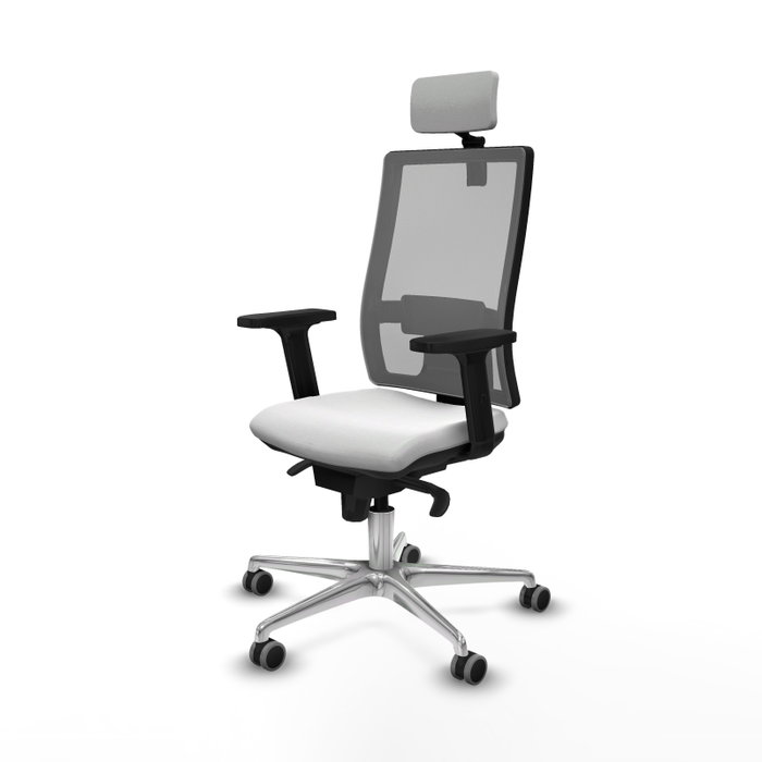 PIQUERAS Y CRESPO Silla de oficina Horna con mecanismo Sincro, Blanco y Gris PIQUERAS Y CRESPO Silla de oficina Horna con mecanismo Sincro, Blanco y Gris