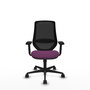 PIQUERAS Y CRESPO Silla de oficina Mardos con Mecanismo Sincro Morado y Negro