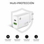 Subblim Cargador GaN 25W con Doble Puerto USB-C y USB-A Blanco
