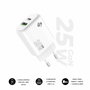 Subblim Cargador GaN 25W con Doble Puerto USB-C y USB-A Blanco