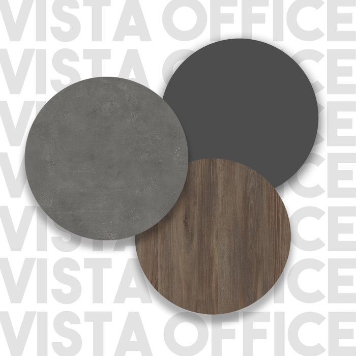 Hanah Home Vs6-Cga Conjunto de Muebles de Oficina, Tablero Melamina y Metal, Marrón Gris Antracita, Mesa 180x75cm