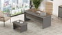 Hanah Home Vs6-Cga Conjunto de Muebles de Oficina, Tablero Melamina y Metal, Marrón Gris Antracita, Mesa 180x75cm