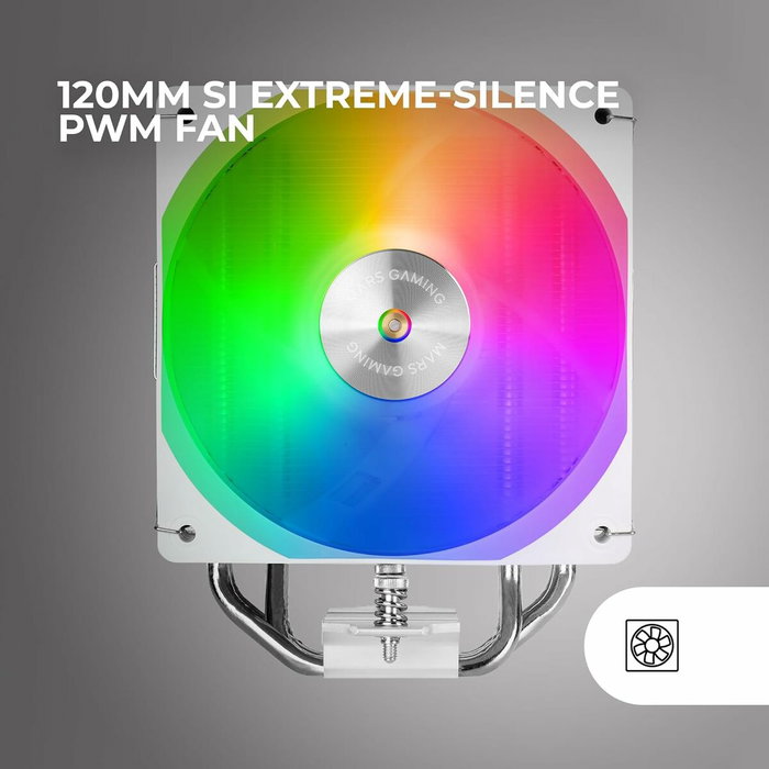 Mars Gaming MCPU-X4ARGB Disipador de CPU 12cm Blanco ARGB