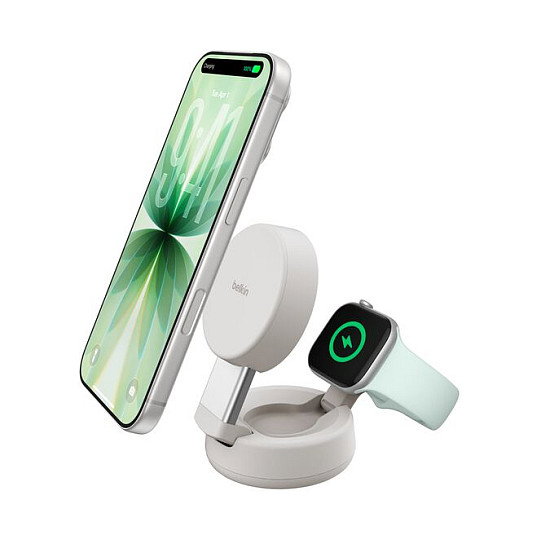 Belkin UltraCharge Qi2 25W Estación de Carga Magnética 2 en 1 Sand Belkin UltraCharge Qi2 25W Estación de Carga Magnética 2 en 1 Sand