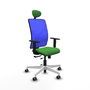 PIQUERAS Y CRESPO Silla de oficina Motilla con mecanismo Sincro/Traslack Verde y Azul