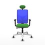 PIQUERAS Y CRESPO Silla de oficina Motilla con mecanismo Sincro/Traslack Verde y Azul