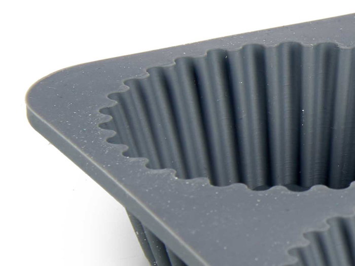 KINVARA Molde de Silicona para 6 Magdalenas, Gris, 25x17.5x3 cm, 150 ml (Set de 12)