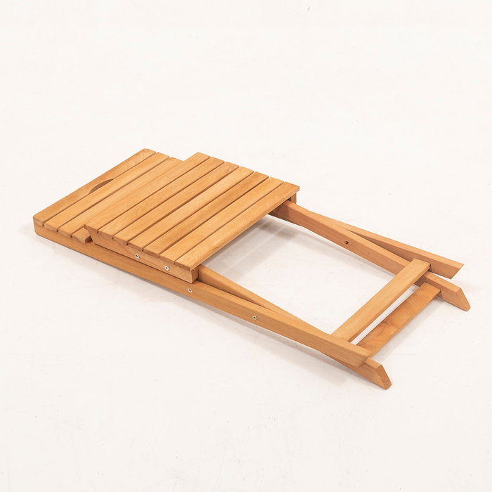 Hanah Home My004 Conjunto de Mesa y Sillas de Jardín, 5 Piezas, Madera de Haya, Marrón