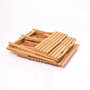 Hanah Home My004 Conjunto de Mesa y Sillas de Jardín, 5 Piezas, Madera de Haya, Marrón