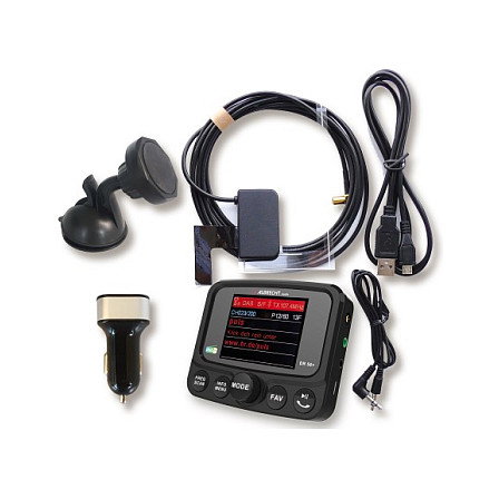 Albrecht DR 56+ Autoradio DAB+ Adaptador para Coche con Bluetooth, USB, Entrada Auxiliar y Pantalla TFT de 2.4"