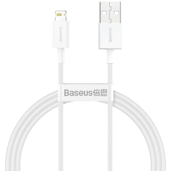 Baseus Cable USB a Lightning Superior Series, 2.4A, 1m, blanco