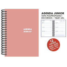 Senfort Agenda Escolar Junior Espiral Tapa PVC 150x210 Rosa 2026-27