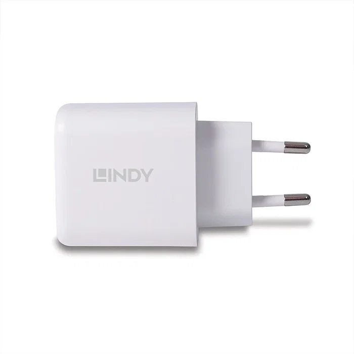Lindy Cargador GaN 65W con USB Tipo A y C, Blanco