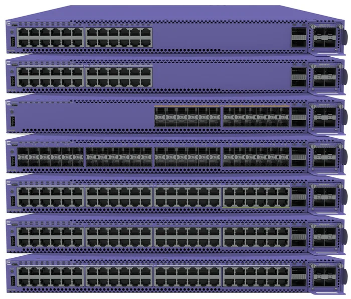 Extreme Networks ExtremeSwitching 5520-24X Switch Gestionado L2/L3 con 24 Puertos SFP+ 10 Gigabit, Apilable, Color Púrpura con 1 Año de Garantía