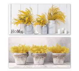 DKD Home Decor Cuadro Lienzo Pino 60x1,8x30 Macetas Surtido de 2
