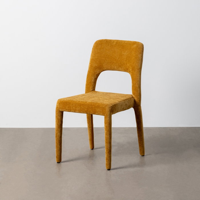 Silla Apilable Mostaza Tejido Salón 47 X 61 X 84 cm (Set de 4)