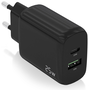 Aisens Cargador de Pared 25W con 1x USB-C PD3.0 y 1x USB-A QC3.0, Negro