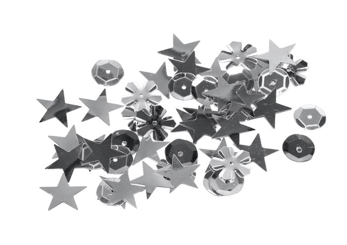 Innspiro Lentejuelas de Formas Surtidas Plateadas de 6mm Innspiro Lentejuelas de Formas Surtidas Plateadas de 6mm