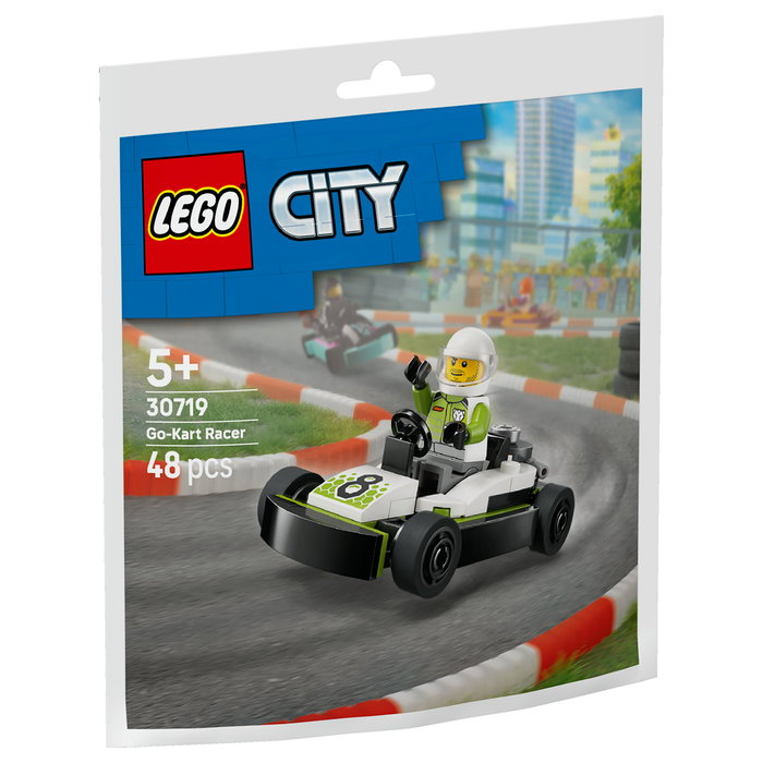 LEGO 30719 Polybag City Go-Kart de Carreras, Juego de Construcción de 48 Piezas para Niños y Niñas de 5 Años o Más